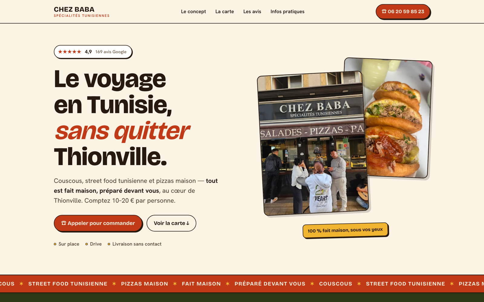 Aperçu du site Chez Baba